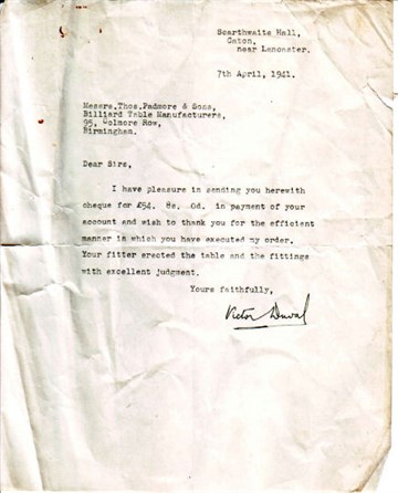 Thos Padmore Letter 1941