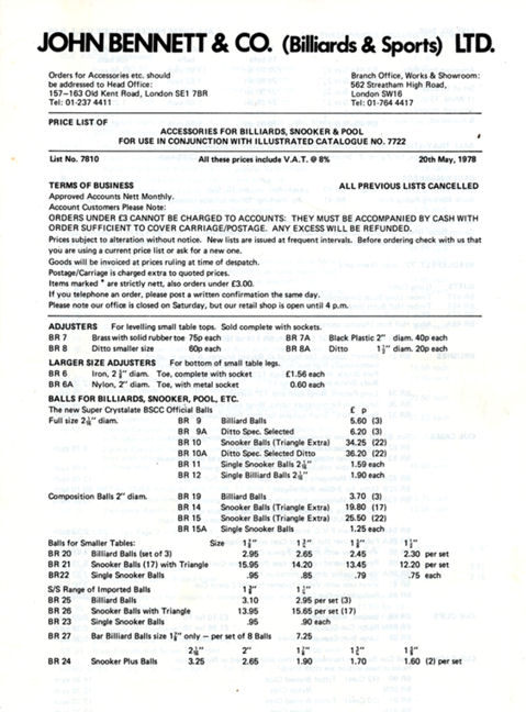 R 1978 Price List